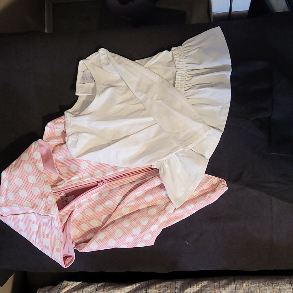 Pink polkadot Jacket Outifit 12m-18m